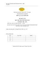 MÔN THI KINH tế CHÍNH TRỊ mác – LÊNIN CHỦ đề sản XUẤT HÀNG hóa và sự vận DỤNG TRONG nền KINH tế THỊ TRƯỜNG ở VIỆT NAM HIỆN NAY 