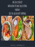 ĐỒ án CUỐI kỳ môn KINH tế học đại CƯƠNG NHÓM 5 dự án QUÁN mỳ TOPPING 