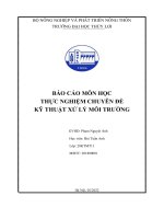 báo cáo thực nghiệm Cao học ngành kỹ thuật môi trường đại học thủy lợi