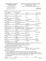 Đề kiểm tra cuối kỳ 2 Hóa học 12 năm học 2021 – 2022 sở GD&ĐT Quảng Nam