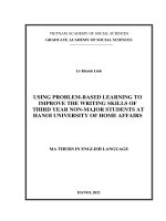 USING PROBLEM-BASED LEARNING TO IMPROVE THE WRITING SKILLS OF THIRD YEAR NON-MAJOR STUDENTS AT HANOI UNIVERSITY OF HOME AFFAIRS