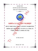 Khóa luận tốt nghiệp: Hoàn thiện hoạt động content marketing thông qua kênh trực tuyến của Công ty TNHH lắp đặt camera Hà Nội