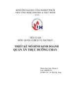 TIỂU LUẬN môn QUẢN lí DỊCH vụ ẩm THỰC THIẾT kế mô HÌNH KINH DOANH QUÁN ăn THỰC DƯỠNG CHAY 