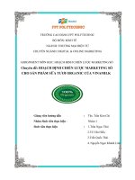 Chuyên đề HOẠCH ĐỊNH CHIẾN lược MARKETING số CHO sản PHẨM sữa tươi ORGANIC của VINAMILK 