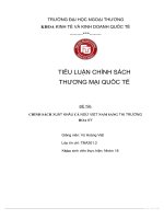 TIỂU LUẬN CHÍNH SÁCH THƯƠNG mại QUỐC tế đề tài CHÍNH SÁCH XUẤT KHẨU cá NGỪ VIỆT NAM SANG THỊ TRƯỜNG HOA kỳ 