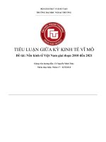 TIỂU LUẬN GIỮA KỲ KINH TẾ VĨ MÔ Đề tài Nền kinh tế Việt Nam giai đoạn 2010 đến 2021