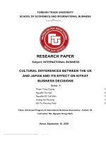 CULTURAL DIFFERENCES BETWEEN THE UK AND JAPAN AND ITS EFFECT ON KITKAT BUSINESS DECISIONS 