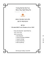 BÁO cáo bài tập lớn QUẢN TRỊ MẠNG đề tài cấu hình DHCP trên windown server 2022 
