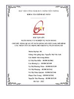 BÀI TẬP LỚN  NGÂN HÀNG VÀ NGHIỆP VỤ NGÂN HÀNG  CHỦ ĐỀ: TỔNG QUAN VỀ NGÂN HÀNG SỐ VIỆT NAM, MÔ HÌNH CÁC NHÂN TỐ TÁC ĐỘNG ĐẾN DỊCH VỤ NGÂN HÀNG SỐ