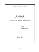 BÁO CÁO MÔN: TRÍ TUỆ NHÂN TẠO  Đề tài: Mô hình phân loại cảm xúc nội dung trên chatbot