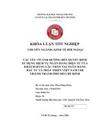 CÁC yếu tố ẢNH HƯỞNG đến QUYẾT ĐỊNH sử DỤNG DỊCH vụ NGÂN HÀNG điện tử của KHÁCH HÀNG các NHÂN tại NGÂN HÀNG đầu tư và PHÁT TRIỂN VIỆT NAM CHI NHÁNH THÀNH PHỐ hồ CHÍ MINH 
