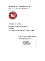TIỂU LUẬN NHÓM GIAO DỊCH THƯƠNG mại QUỐC tế đề tài bảo HIỂM HÀNG hóa XUẤT NHẬP KHẨU 