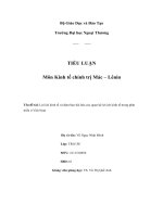 TIỂU LUẬN môn kinh tế chính trị mác – lênin tên đề tài lợi ích kinh tế và đảm bảo hài hòa các quan hệ lợi ích kinh tế trong phát triển ở việt nam 