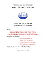 BÁO CÁO BÀI TẬP LỚN MÔN HỌC PHÂN TÍCH YÊU CẦU PHẦN MỀM  PHẦN MỀM QUẢN LÝ THƯ VIỆN TRƯỜNG TRUNG HỌC CƠ SỞ ĐỐNG ĐA