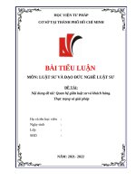 Đề tài quan hệ giữa luật sư và khách hàng. Thực trạng và giải pháp