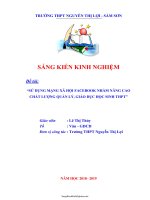 SKKN Sử dụng mạng xã hội facebook nhằm nâng cao chất lượng quản lý, giáo dục học sinh THPT