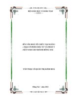 Phát triển văn hóa tổ chức tại ngân hàng thương mại cổ phần đầu tư và phát triển việt nam chi nhánh đồng nai luận văn thạc sĩ 