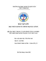 BÀI tập lớn học PHẦN KINH tế CHÍNH TRỊ mác LÊNIN đề tài THỰC TRẠNG và GIẢI PHÁP NÂNG CAO HIỆU QUẢ hội NHẬP KINH tế QUỐC tế ở VIỆT NAM