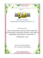 QUẢN lý HOẠT ĐỘNG GIÁO dục PHÒNG CHỐNG bạo lực học ĐƯỜNG tại TRƯỜNG TIỂU học   TRUNG học cơ sở BÌNH đức, HUYỆN bến lức, TỈNH LONG AN năm học 2021 – 2022 