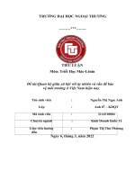 TIỂU LUẬN môn triết học mác lênin đề tàiquan hệ giữa xã hội với tự nhiên và vấn đề bảo vệ môi trường ở việt nam hiện nay 