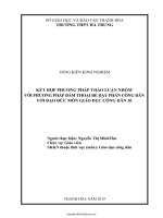 SKKN Kết hợp phương pháp thảo luận nhóm với phương pháp đàm thoại để dạy phần công dân với đạo đức m...