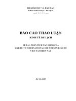 PHÂN TÍCH TÁC ĐỘNG CỦA  MARRIOTT INTERNATIONAL ĐỐI VỚI NỀN KINH TẾ VIỆT NAM HIỆN NAY