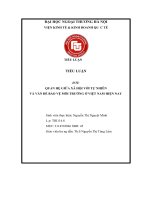 TIỂU LUẬN  QUAN hệ GIỮA xã hội với tự NHIÊN và vấn đề bảo vệ môi TRƯỜNG ở VIỆT NAM HIỆN NAY 
