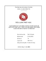 TIỂU LUẬN TRIẾT học QUAN điểm DUY vật BIỆN CHỨNG về mối QUAN hệ GIỮA vật CHẤT với ý THỨC và vận DỤNG vào CÔNG CUỘC đổi mới ở nước TA HIỆN NAY 