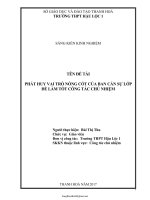 SKKN Phát huy vai trò nòng cốt của ban cán sự lớp để làm tốt công tác chủ nhiệm