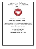 QUAN điểm DUY vật BIỆN CHỨNG về mối QUAN hệ GIỮA vật CHẤT với ý THỨC và vận DỤNG vào CÔNG CUỘC đổi mới ở nước TA HIỆN NAY 