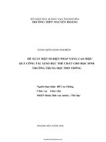 Đề xuất một số biện pháp nâng cao hiệu quả công tác giáo dục thể chất cho học sinh trường trung học...