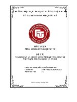 TIỂU LUẬN môn MARKETING QUỐC tế đề tài STARBUCKS và CHIẾN lược MARKETING MIX tại VIỆT NAM, TRUNG QUỐC và ấn độ 