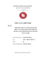 TIỂU LUẬN TRIẾT học đề tài PHÉP BIỆN CHỨNG về mối LIÊN hệ PHỔ BIẾN và vận DỤNG PHÂN TÍCH mối LIÊN hệ GIỮA TĂNG TRƯỞNG KINH tế với CÔNG BẰNG xã hội 