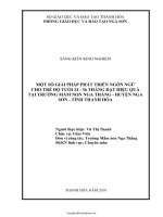 SKKN Một số giải pháp phát triển ngôn ngữ cho trẻ độ tuổi 24 - 36 tháng đạt hiệu quả tại trường Mầm...