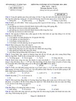 Đề kiểm tra cuối học kỳ 2 Vật lý 12 năm 2021 – 2022 sở GD&ĐT Bình Dương