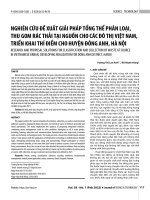 Nghiên cứu đề xuất giải pháp tổng thể phân loại, thu gom rác thải tại nguồn cho các đô thị Việt Nam, triển khai thí điểm cho huyện Đông Anh, Hà Nội