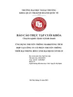 ỨNG DỤNG TRUYỀN THÔNG MARKETING TÍCH hợp tại CÔNG TY cổ PHẦN TRUYỀN THÔNG THỜI đại TRONG bối CẢNH đại DỊCH COVID 19 