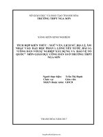 SKKN Tích hợp kiến thức: Ngữ văn, Lịch sử, Địa lí, Âm nhạc vào dạy học phần 1: Lòng yêu nước, bài 14...