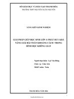 SKKN Giải pháp giúp học sinh lớp 11 phát huy khả năng giải bài toán khoảng cách trong hình học không...