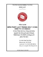Phân tích hợp đồng mua bán quốc tế giữa công ty TNHH quốc tế GTOP (việt nam) và công ty cổ phần thế giới (hồng kông) với mặt hàng nguyên liệu làm gạch 