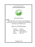 Thực hiện công tác giao đất, cấp giấy chứng nhận quyền sử dụng đất lâm nghiệp có sự tham gia của người dân tại xã bộc bố, huyện pác nặm, tỉnh bắc kạn  