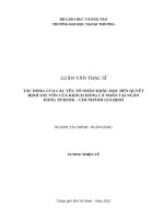 Tác động của các yếu tố nhân khẩu học đến quyết định vay vốn của khách hàng cá nhân tại Ngân hàng TP Bank – Chi nhánh Gia Định.