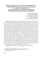 Chuyển đổi sản xuất nông nghiệp hữu cơ ở đồng bằng sông Cửu Long: Xu hướng và hàm ý chính sách