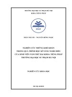 NGHIÊN CỨU NHỮNG KHÓ KHĂN TRONG QUÁ TRÌNH HỌC KĨ NĂNG NGHE HIỂU CỦA SINH VIÊN NĂM THỨ HAI KHOA TIẾNG PHÁP TRƯỜNG ĐẠI HỌC SƯ PHẠM HÀ NỘI
