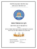ĐỀ TÀI:  ĐỀ XUẤT BIỆN PHÁP QUẢN LÝ HÀNG CHỜ DỊCH VỤ THANH TOÁN TẠI CÁC SIÊU THỊ BÁN LẺ TẠI HÀ NỘI