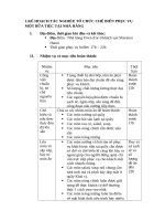 KẾ HOẠCH TÁC NGHIÊP, TỔ CHỨC CHẾ BIẾN PHỤC VỤ MỘT BỮA TIỆC TẠI NHÀ HÀNG