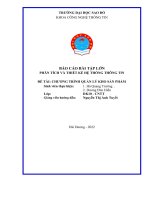 Báo Cáo Chương trình quản lý kho sản phẩm PTTK hướng đối tượng
