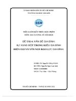 Sự xung đột trong kiểu gia đình hiện đại và vấn nạn bạo lực gia đình 