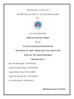 Bài tiểu luận XÂY DỰNG KẾ HOẠCH KINH DOANH NHÀ THUỐC TƯ NHÂN “BÌNH CHÂU” ĐẠT CHUẨN GPP