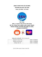 TIỂU LUẬN môn lý THUYẾT TRÒ CHƠI và ỨNG DỤNG đề tài PHÂN TÍCH CHIẾN lược CẠNH TRANH TRONG NGÀNH THƯƠNG mại điện tử GIỮA LAZADA và SHOPPE 